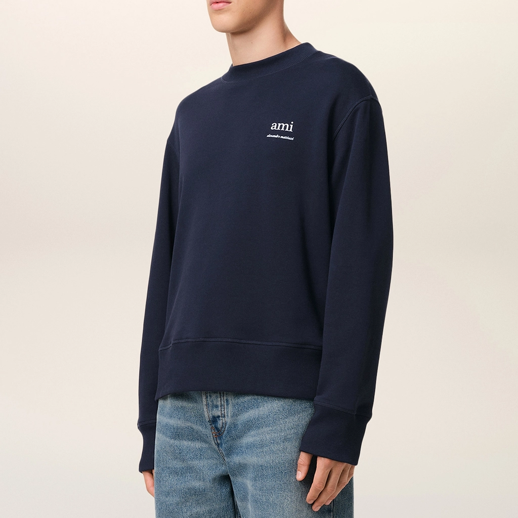AMI Paris Logo Cotton-Jersey Jumper - S